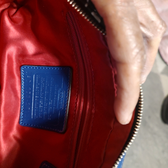 Coach Blue and Cream Floral Crossbody Bag - Picture 5 of 8